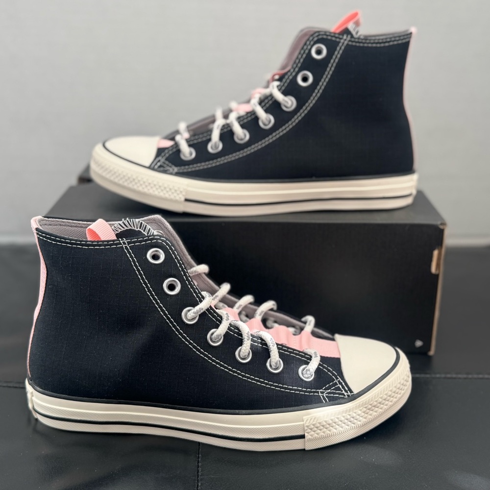 Converse Black and Pink High-Tops